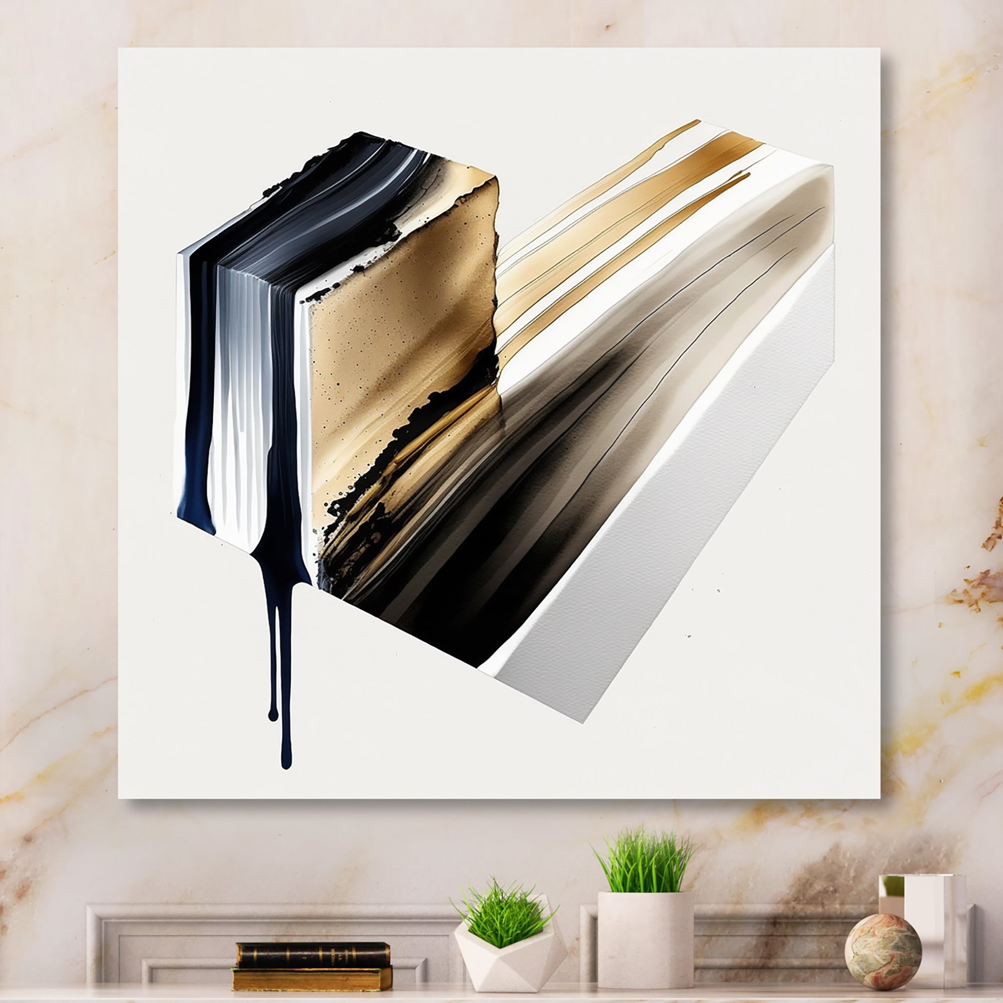 Black And Gold Cubic Expression II