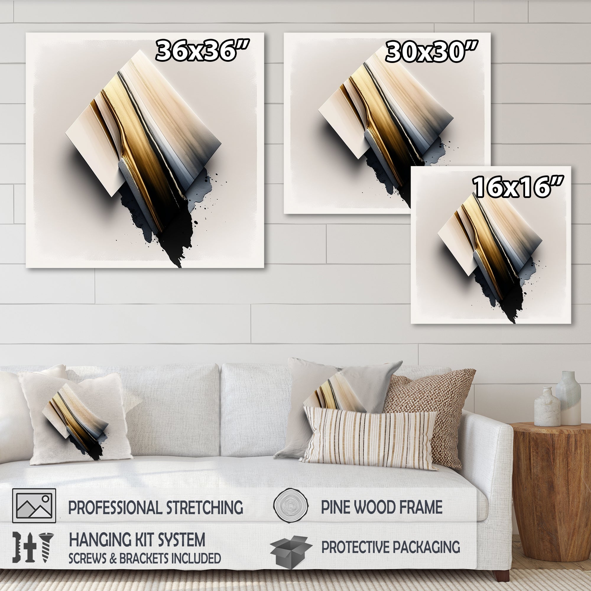 Black And Gold Cubic Expression III