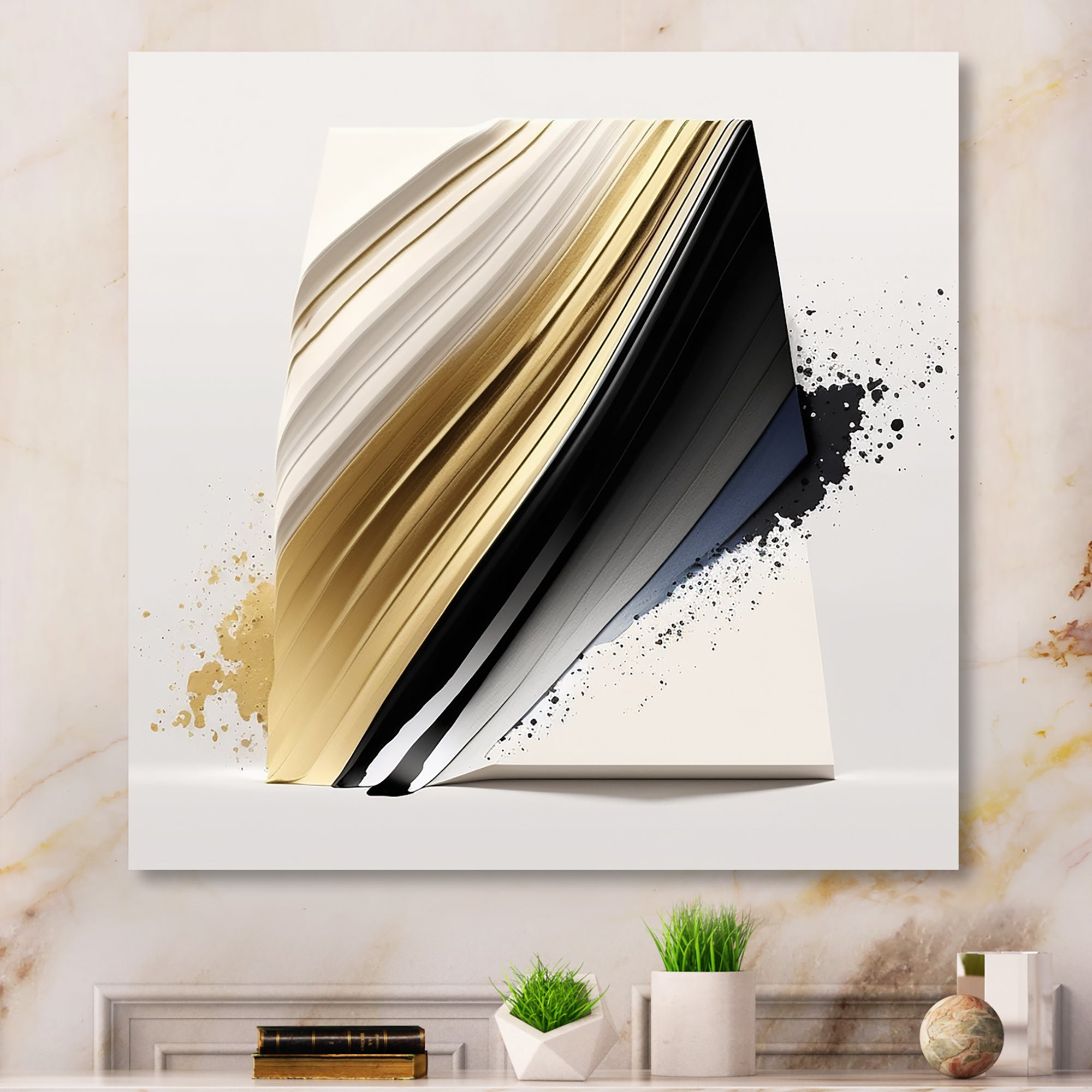 Black And Gold Cubic Expression IV