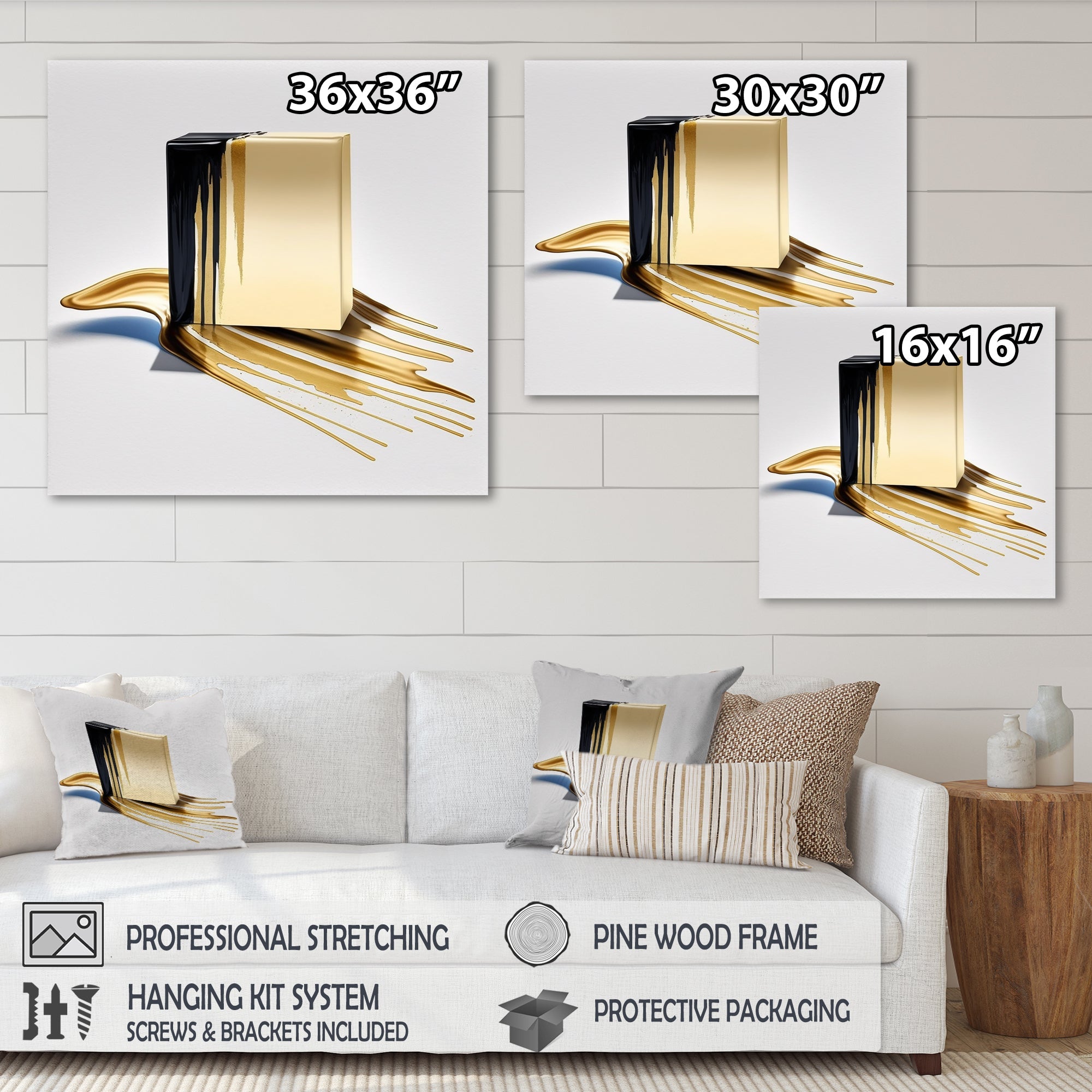 Black And Gold Cubic Expression VIII