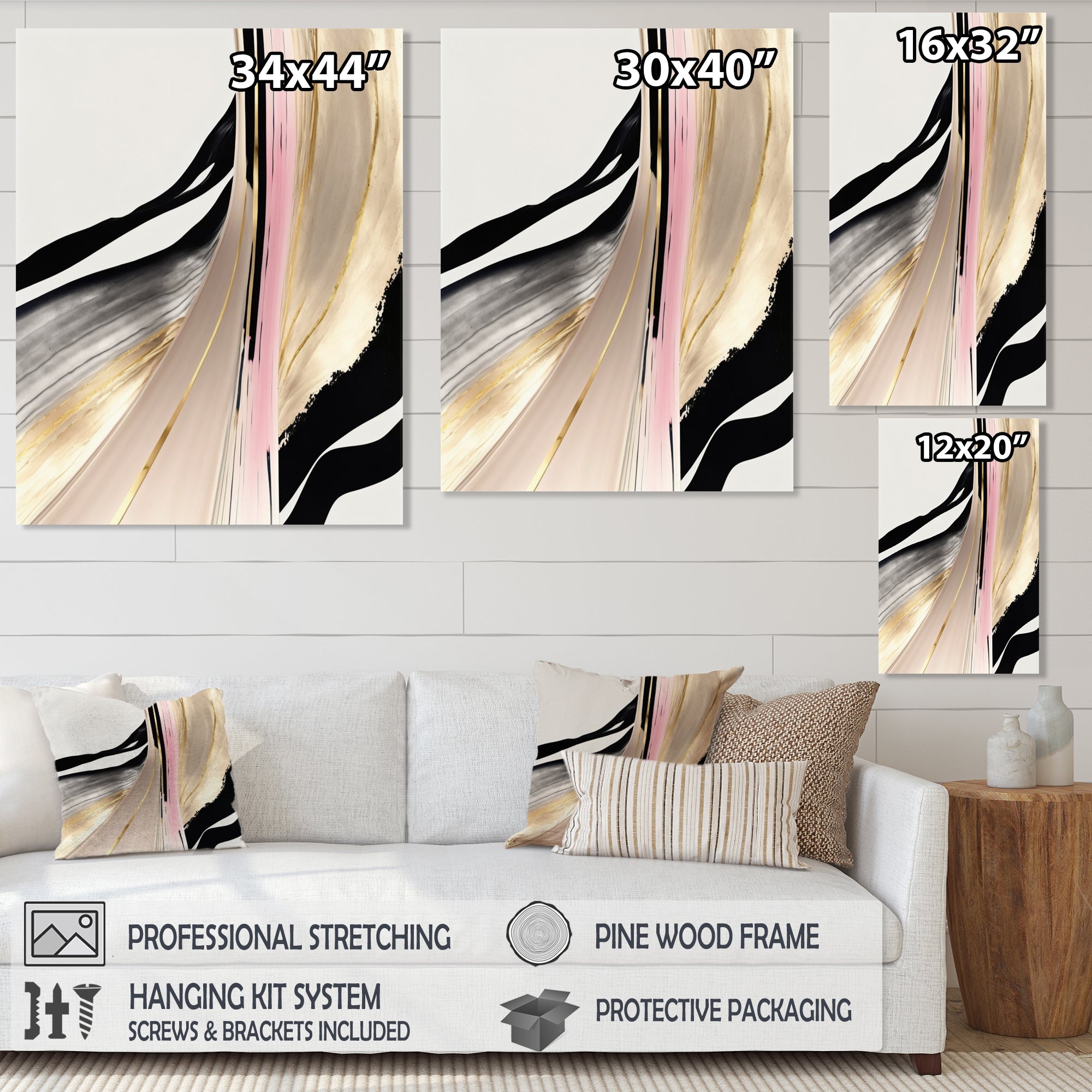 Minimalism Pink And Gold Cubic Fusion VII