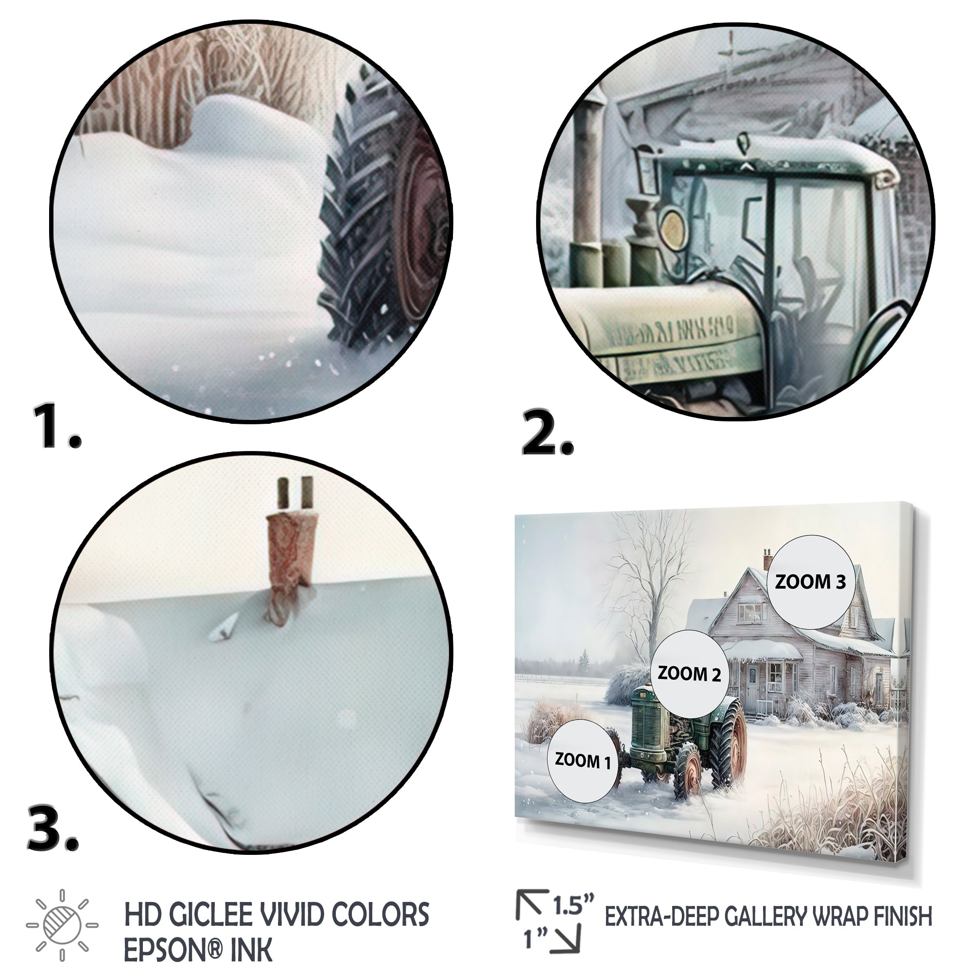 Tractor At The Barn In Winter II