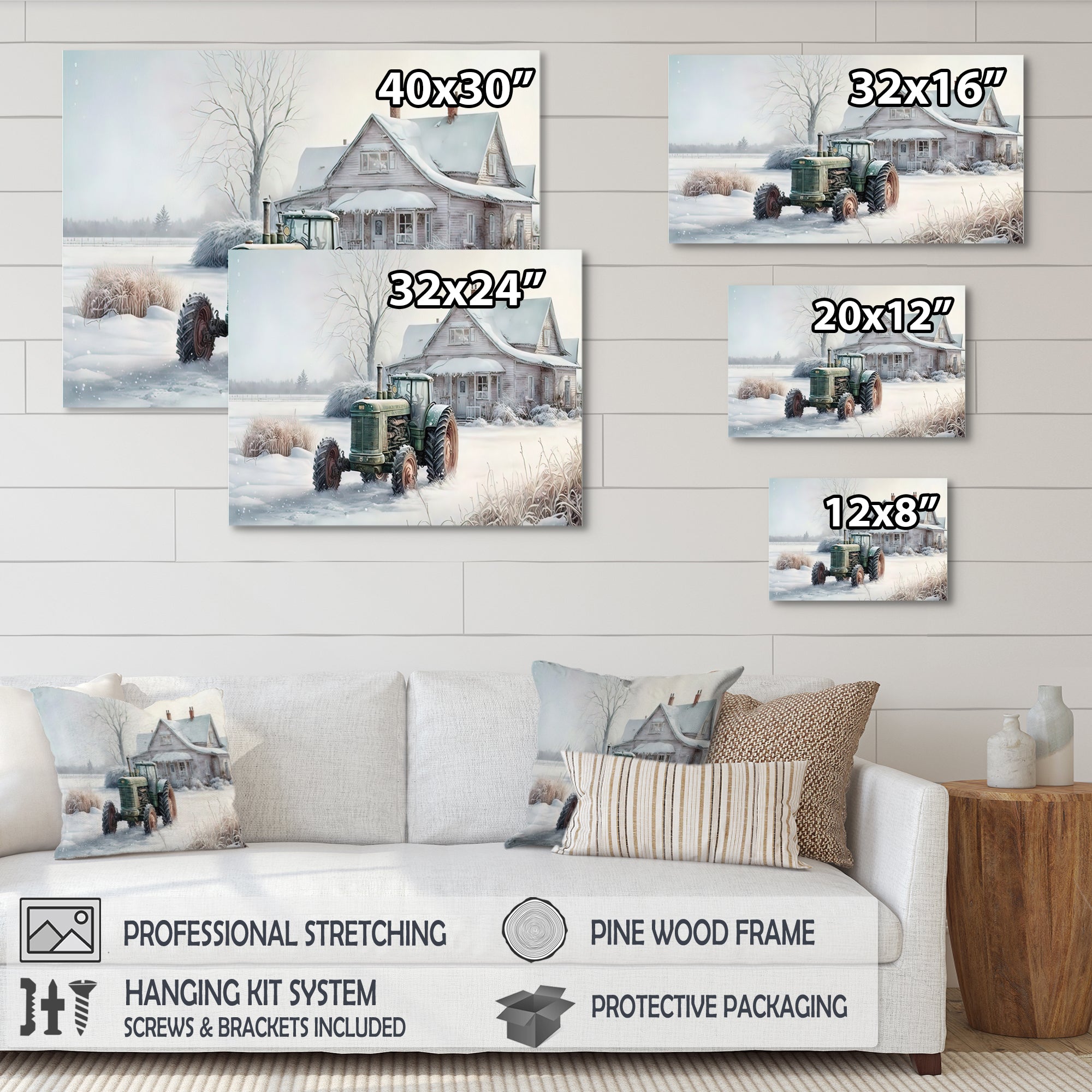 Tractor At The Barn In Winter II