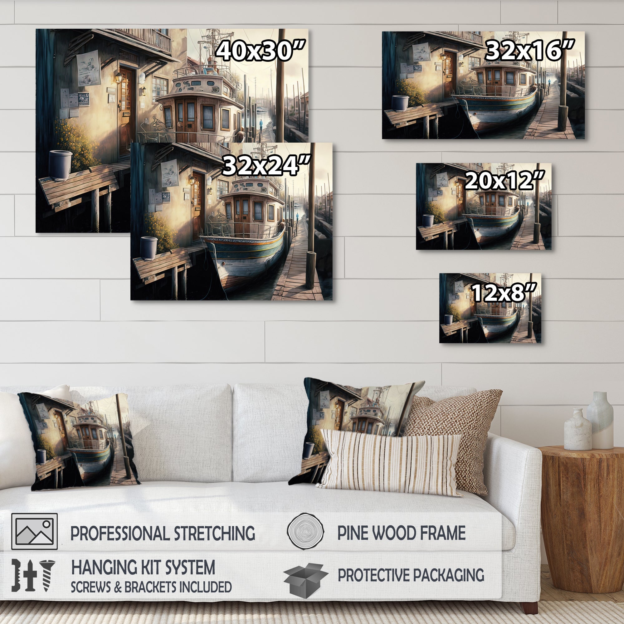 Rustic Port With A Fishing Boat IV