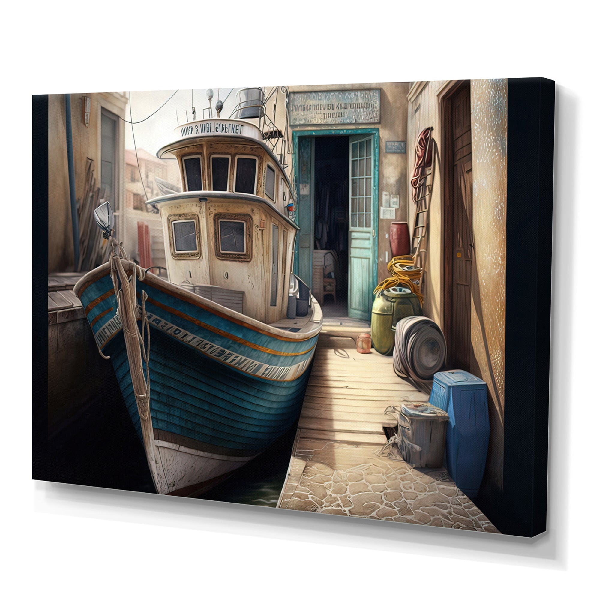 Rustic Port With A Fishing Boat VI