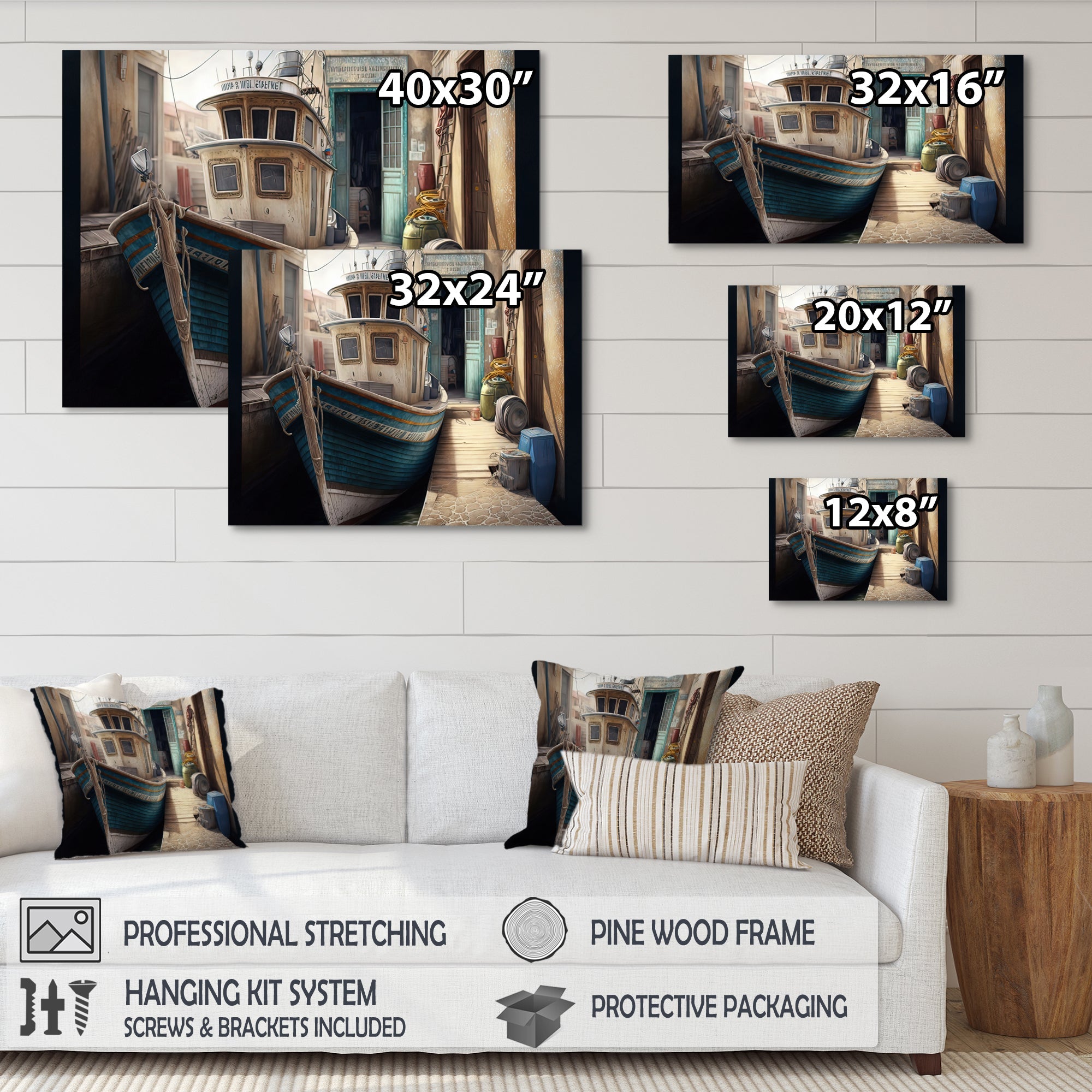 Rustic Port With A Fishing Boat VI