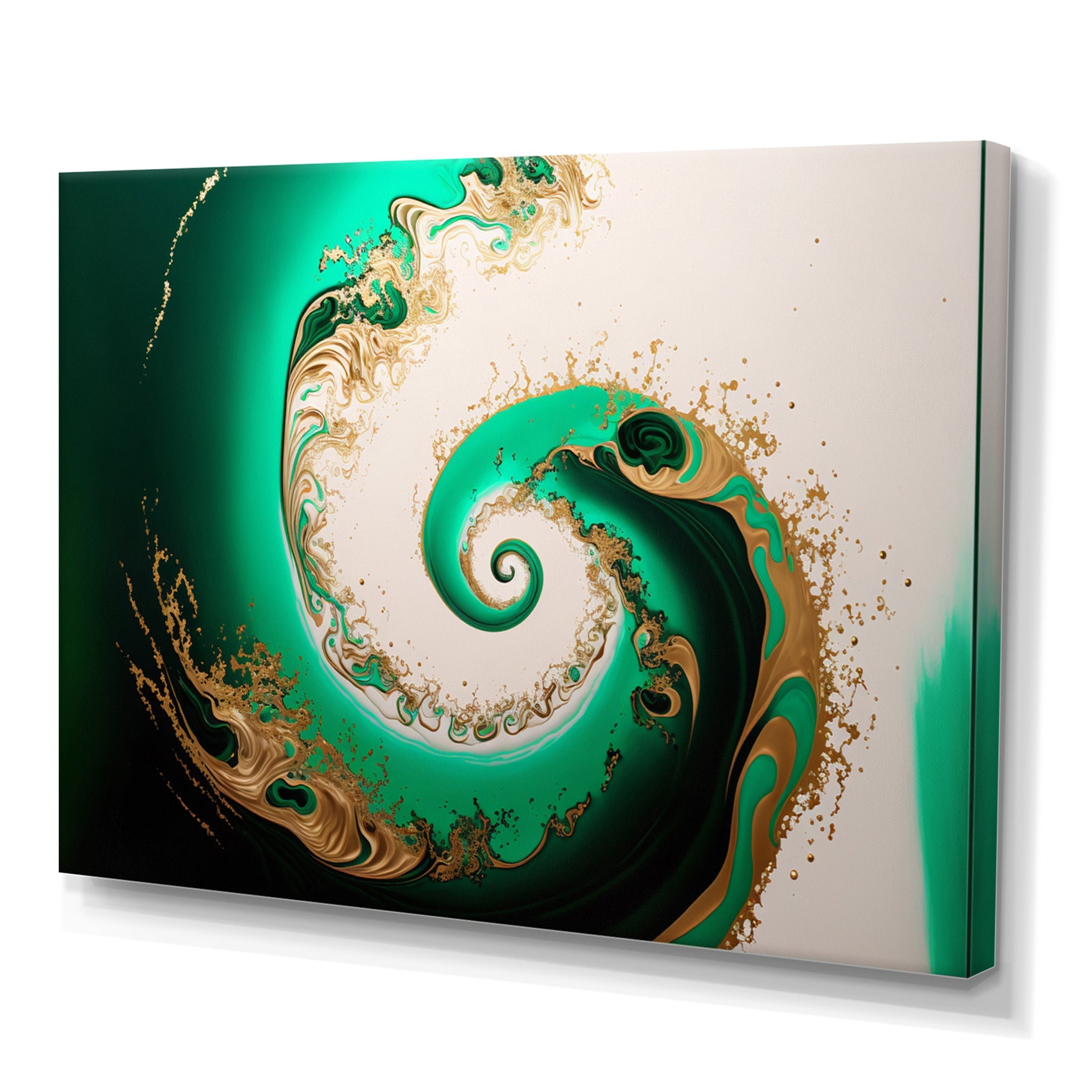Green And Gold Crashing Waves II