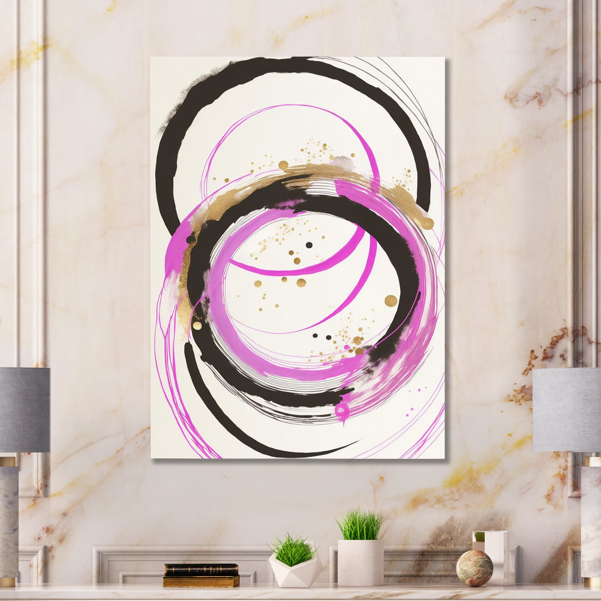 Pink And Gold Liquid Art