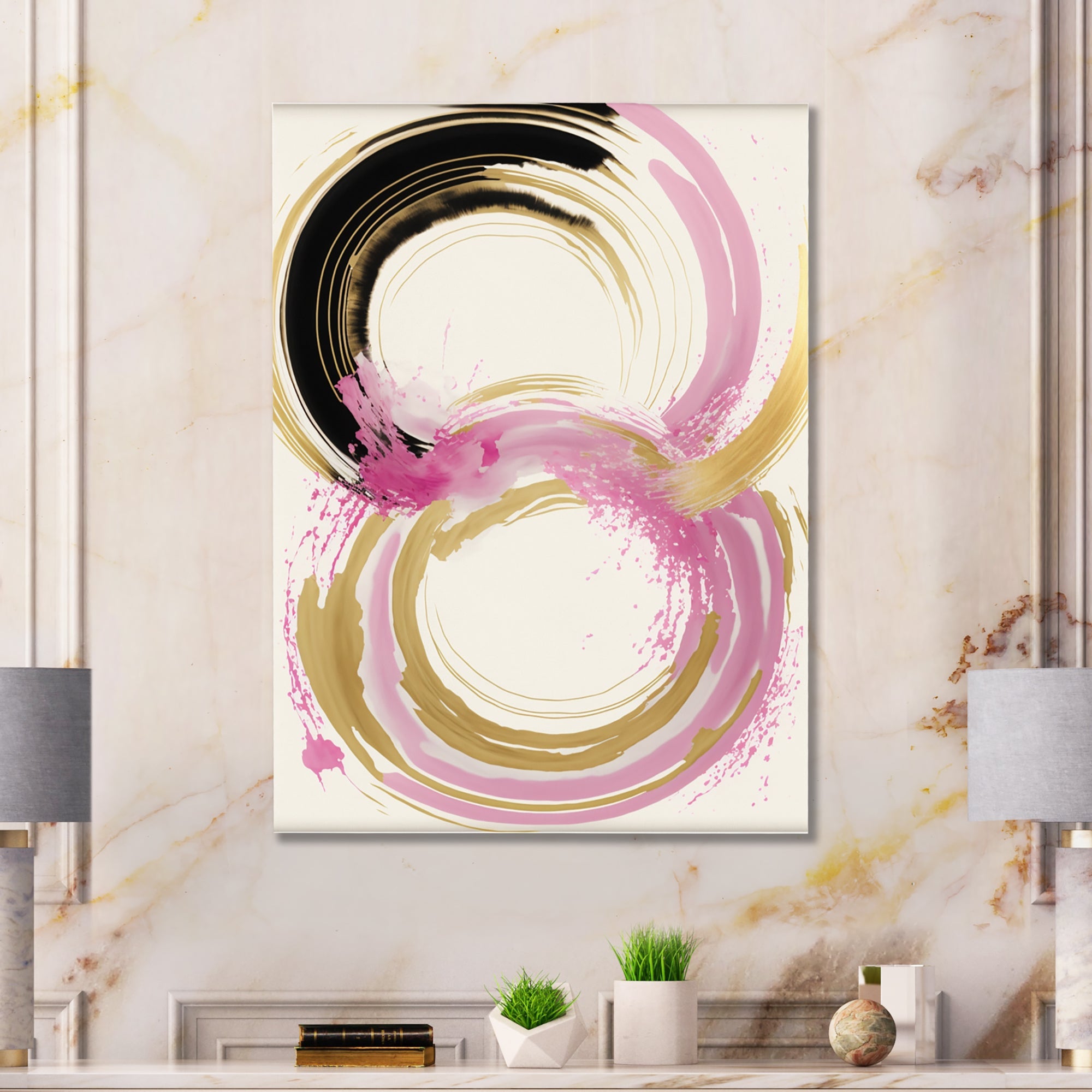 Pink And Gold Curves IV
