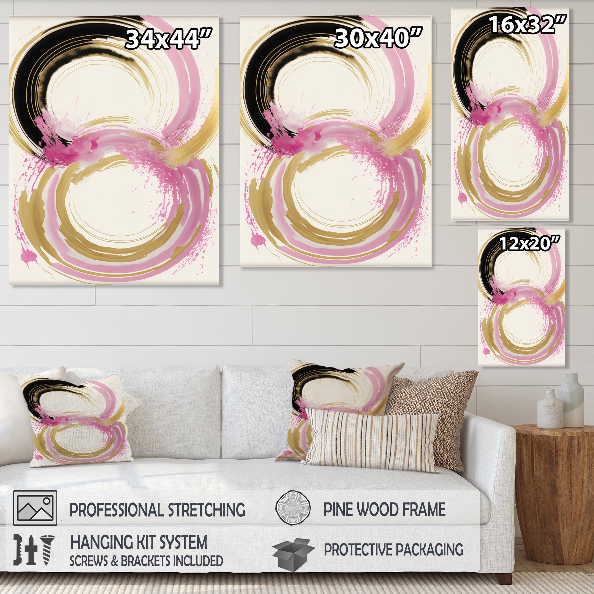 Pink And Gold Curves IV