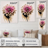 Pink Dahli Flower On Abstract Fusion