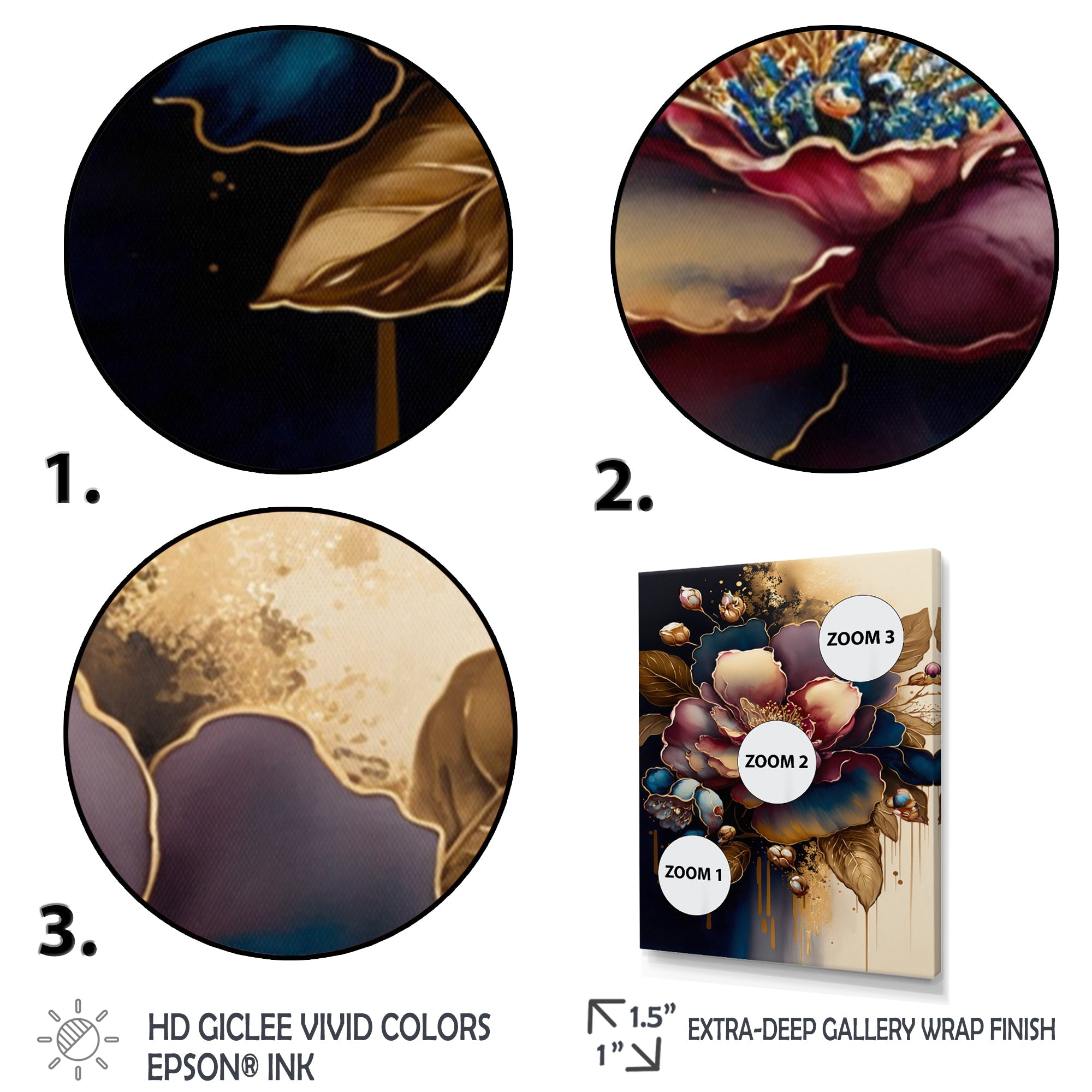 Red And Gold Camellia Floral Design I