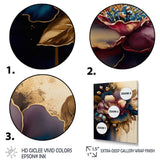 Red And Gold Camellia Floral Design I