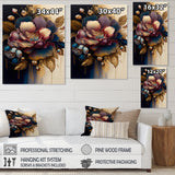 Red And Gold Camellia Floral Design I