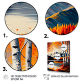 Red And Orange Birch Trees By The Lake V