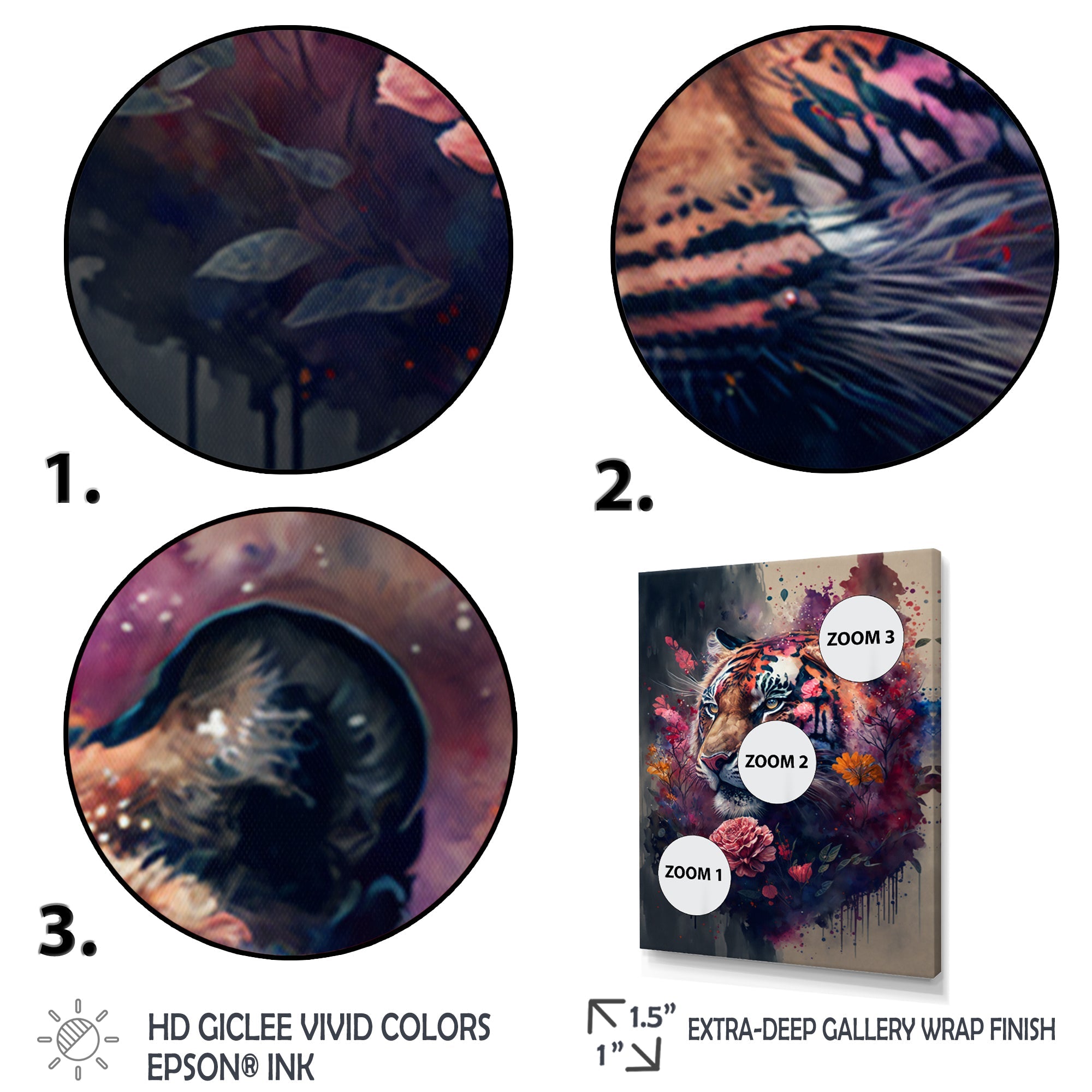 Cute Tiger Floral Art I