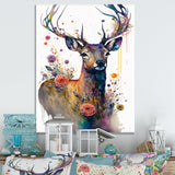 Cute Deer Floral Art I