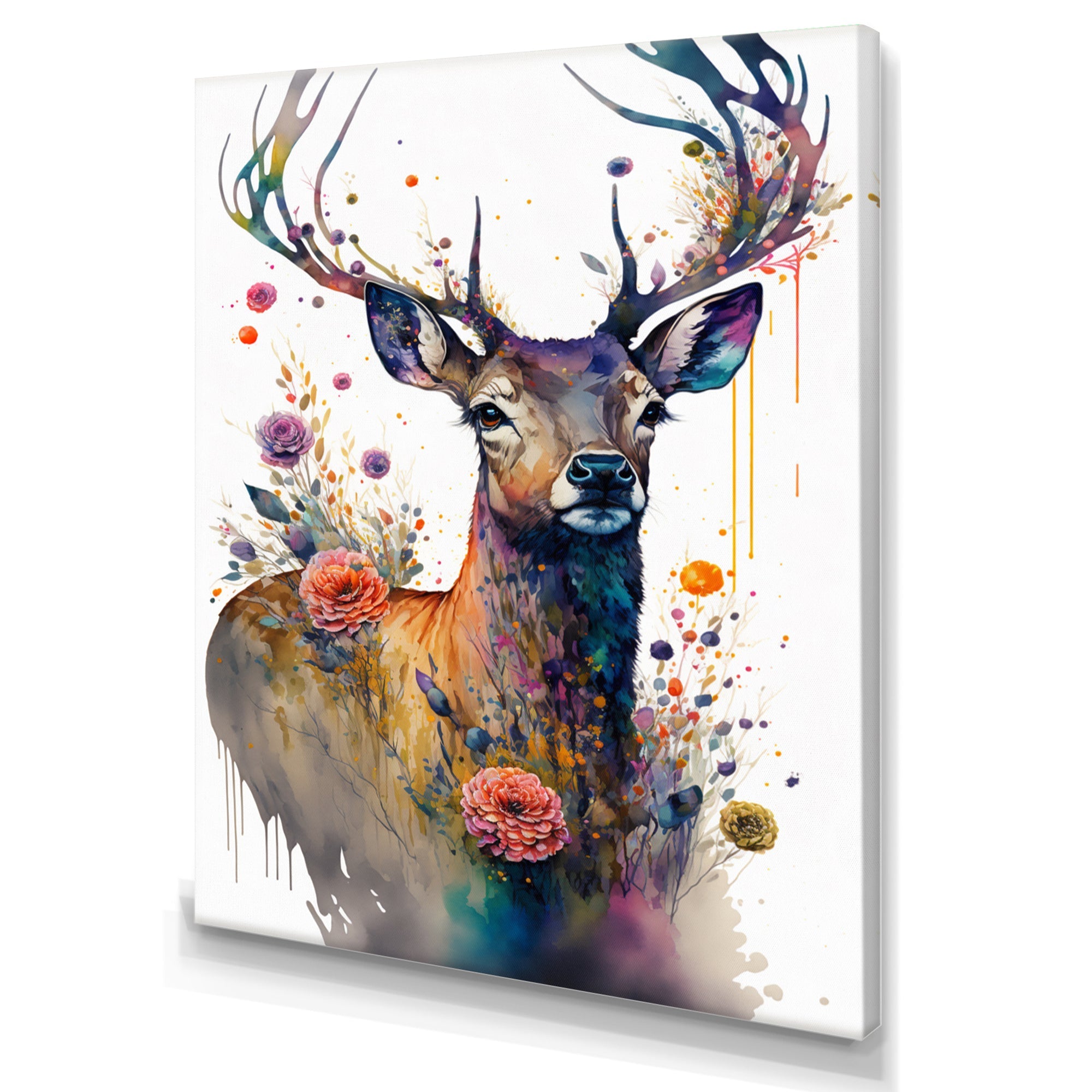 Cute Deer Floral Art I