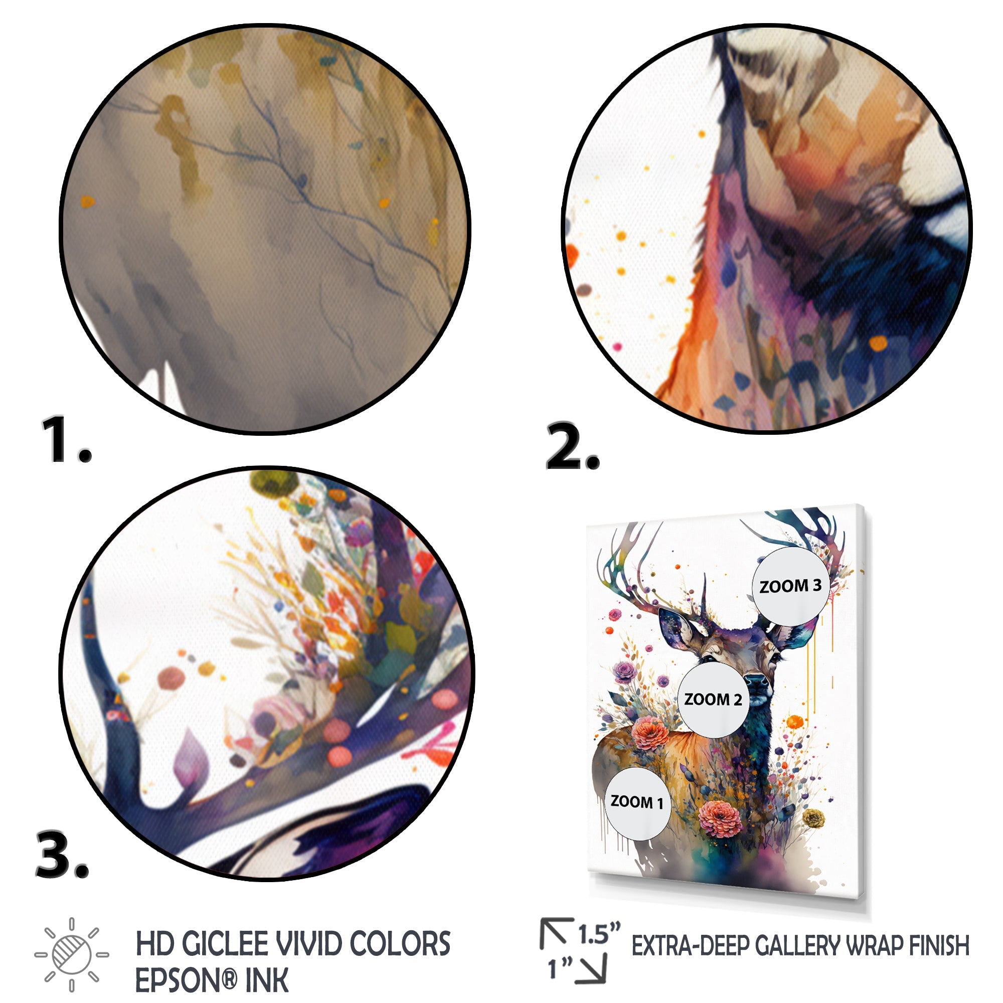 Cute Deer Floral Art I