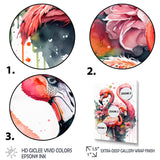 Cute Flamingos Floral Art I