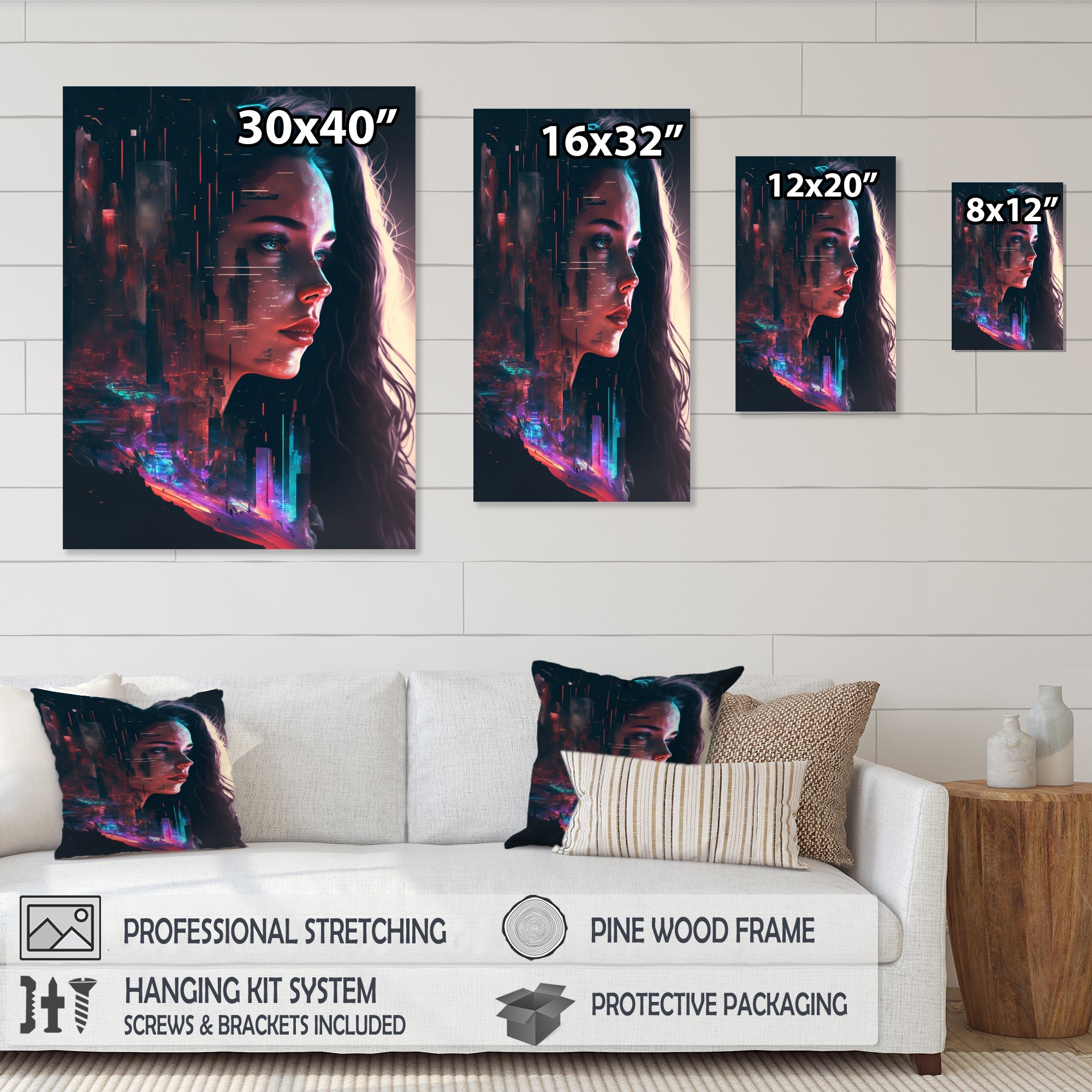 Double Exposure Woman Portrait Sci-Fi I