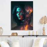 Double Exposure Woman Portrait Sci-Fi IV