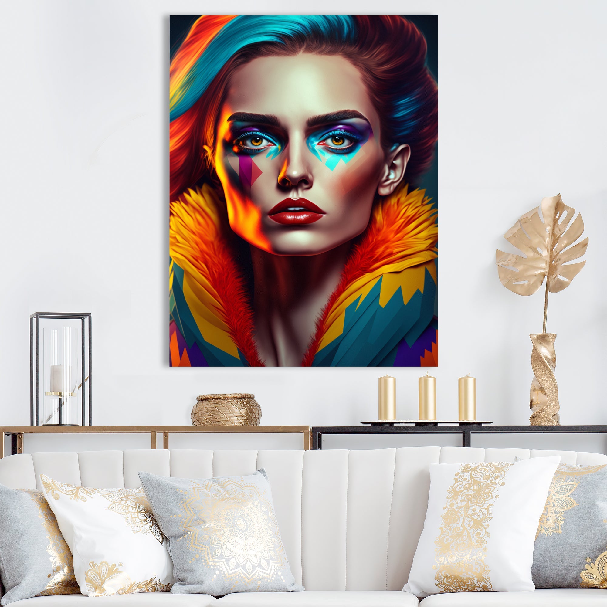 Colorful Sensual Woman In Fur Coat IV