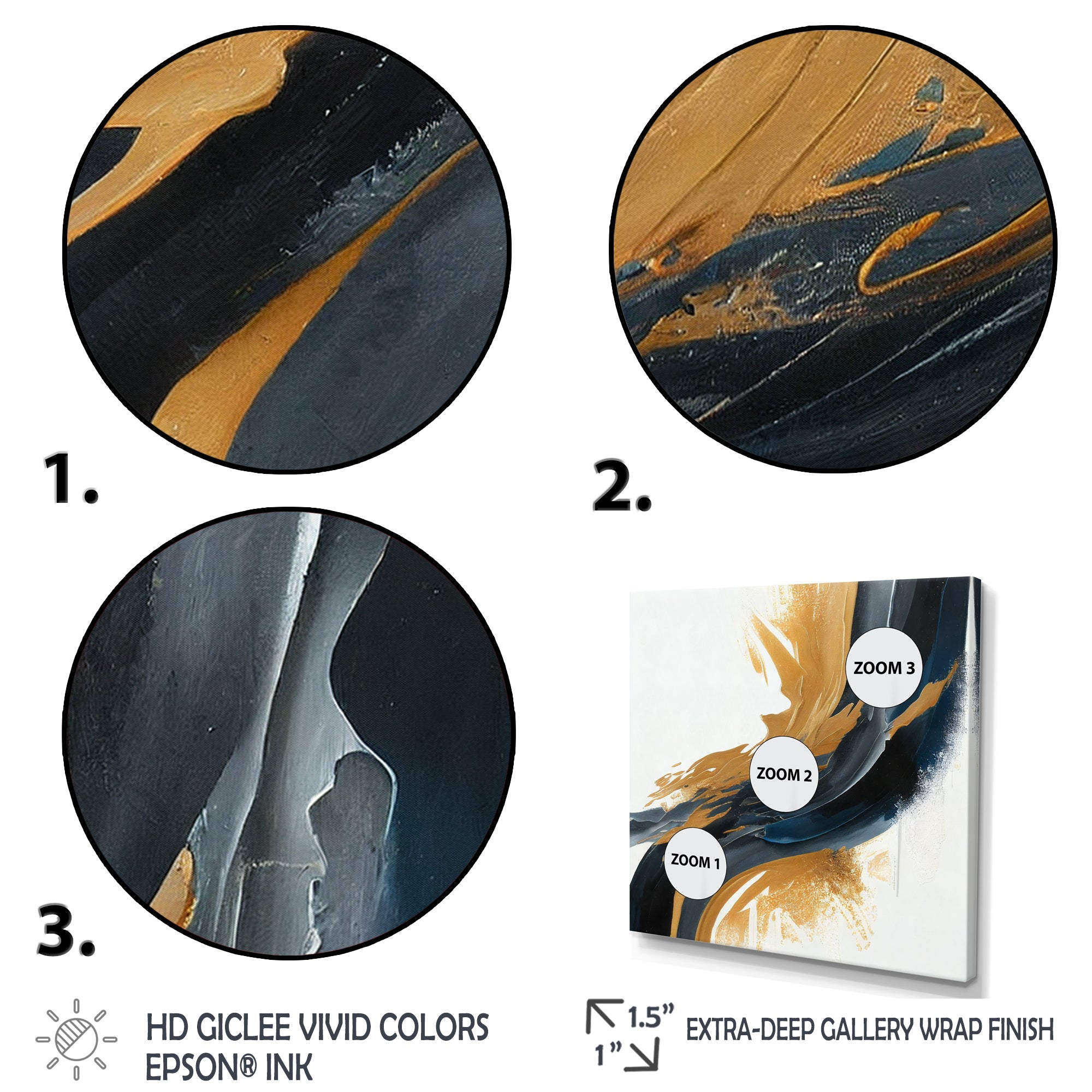 Blue And Gold Swirl Abstract II