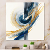 Blue And Gold Swirl Abstract V