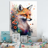 Cute Fox Floral Art I