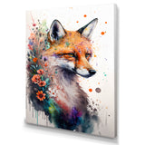 Cute Fox Floral Art I
