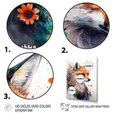 Cute Fox Floral Art I