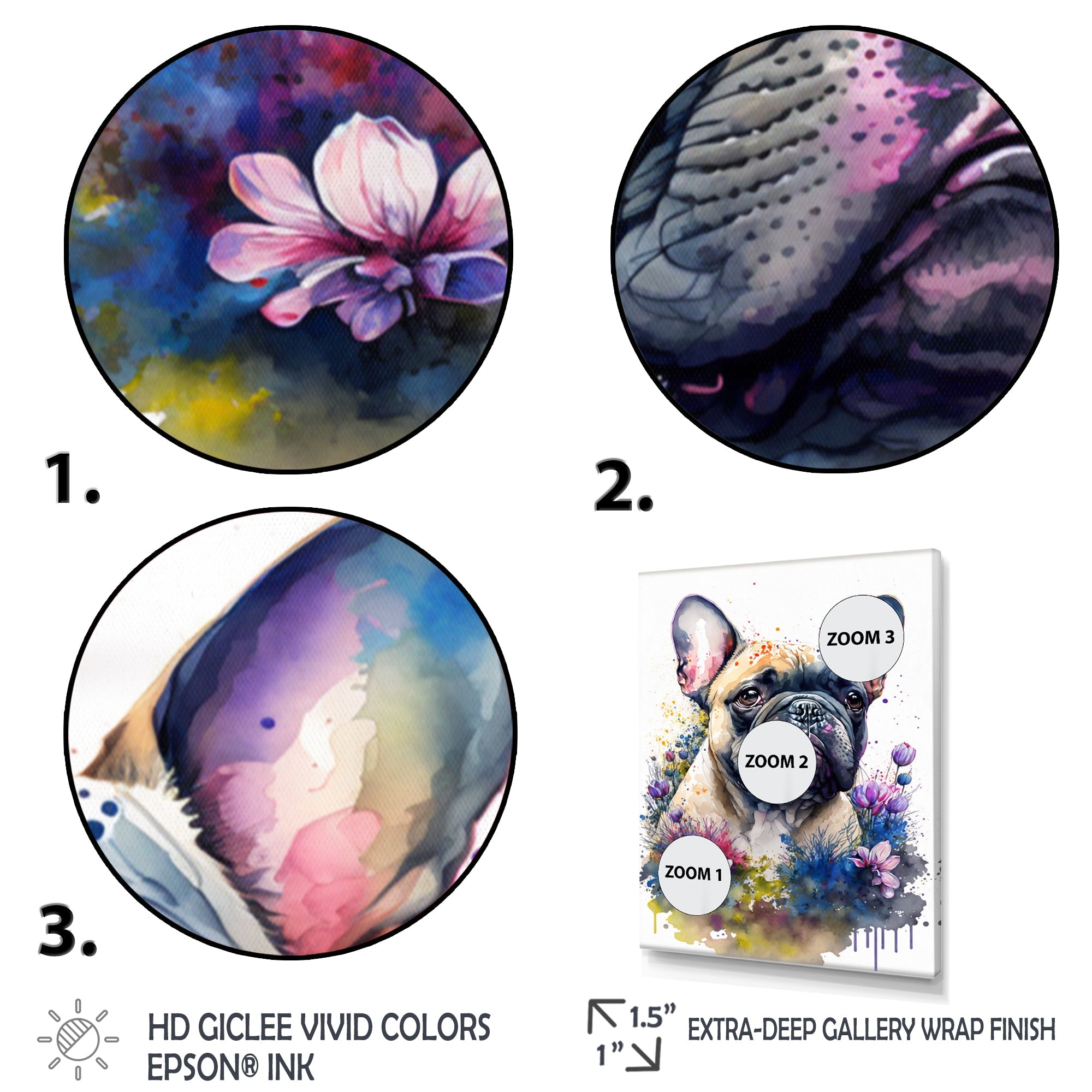 Cute Frenchie Floral Art I