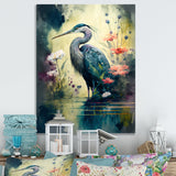 Cute Heron Floral Art I