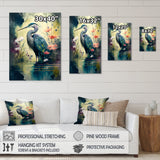 Cute Heron Floral Art I