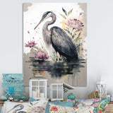 Cute Heron Floral Art III