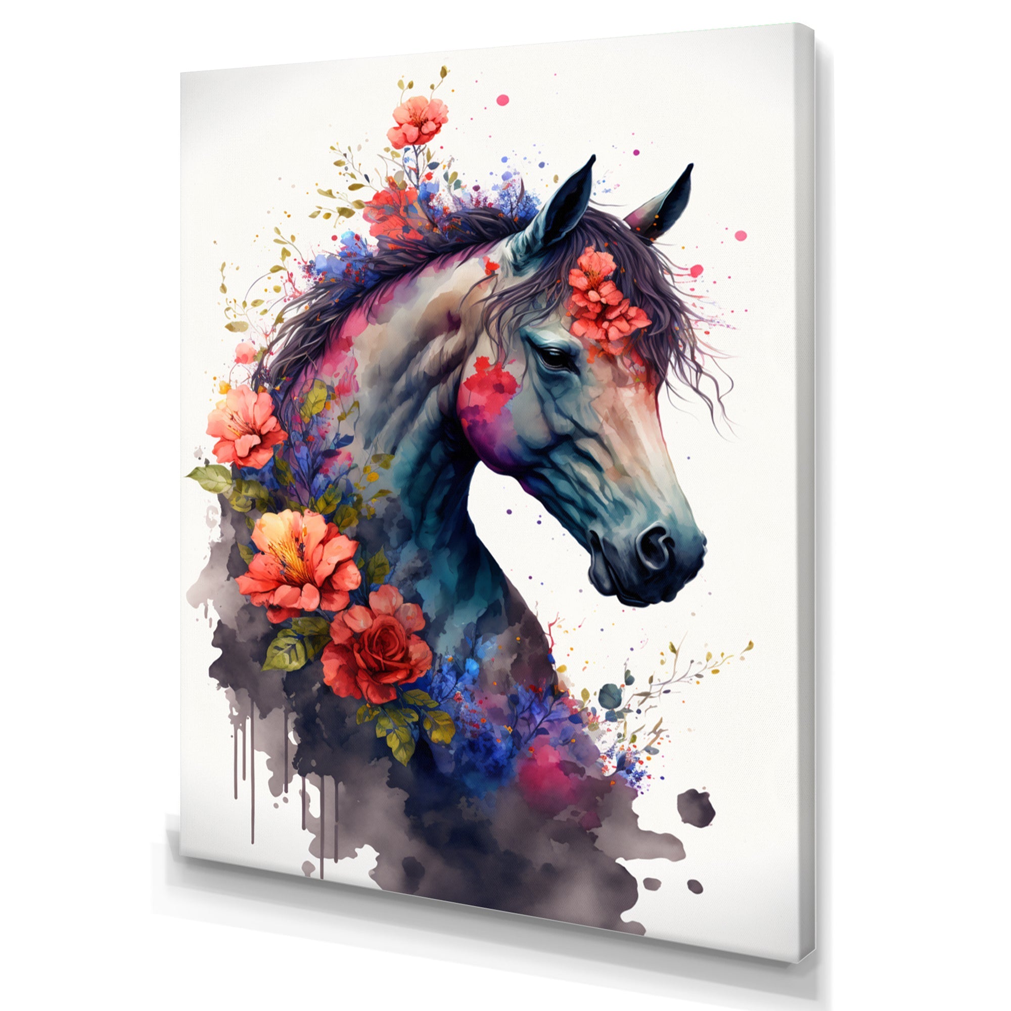 Cute Horse Floral Art I