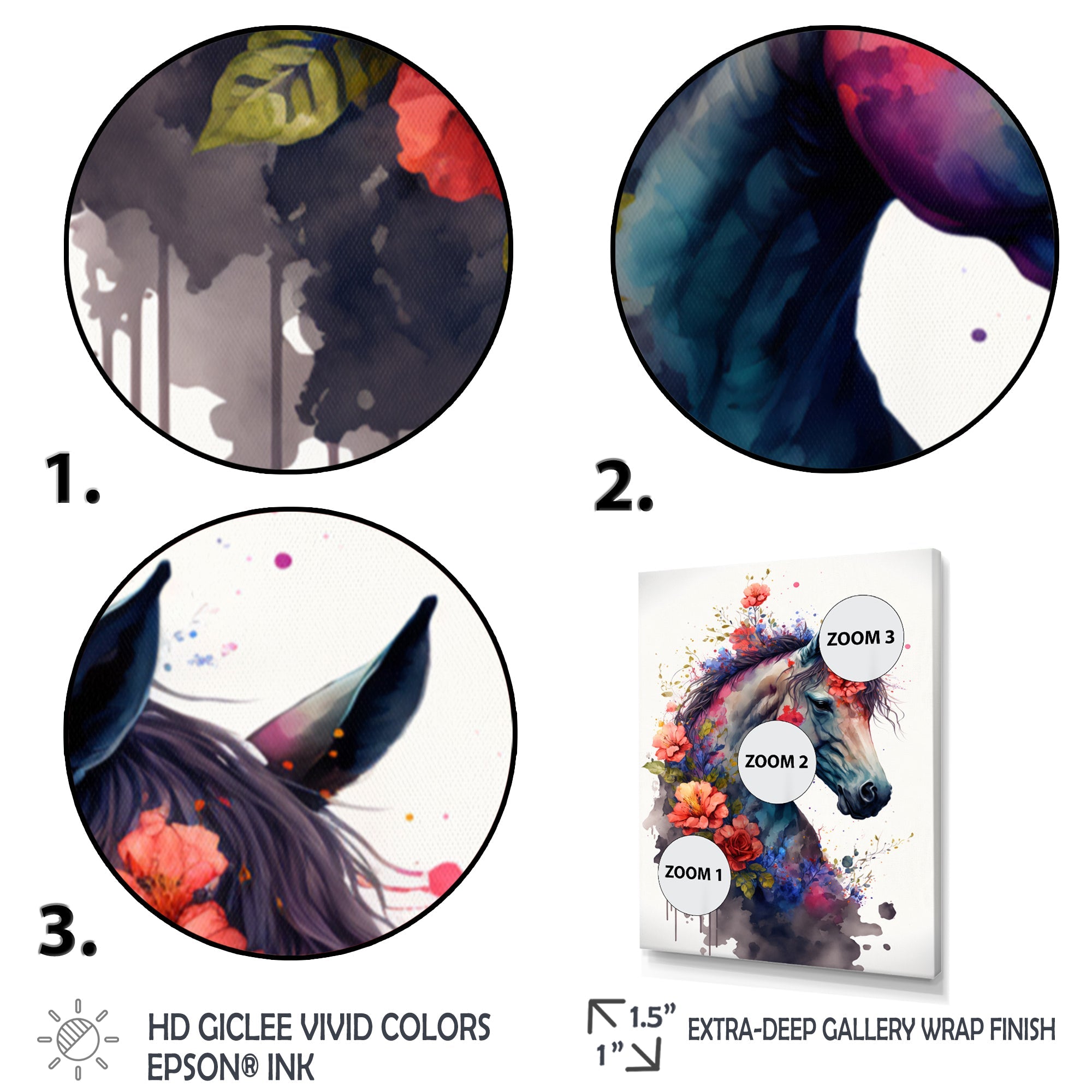 Cute Horse Floral Art I