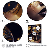 Gold And Black Floral Woman V