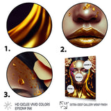 Gold And Black Floral Asian Woman II