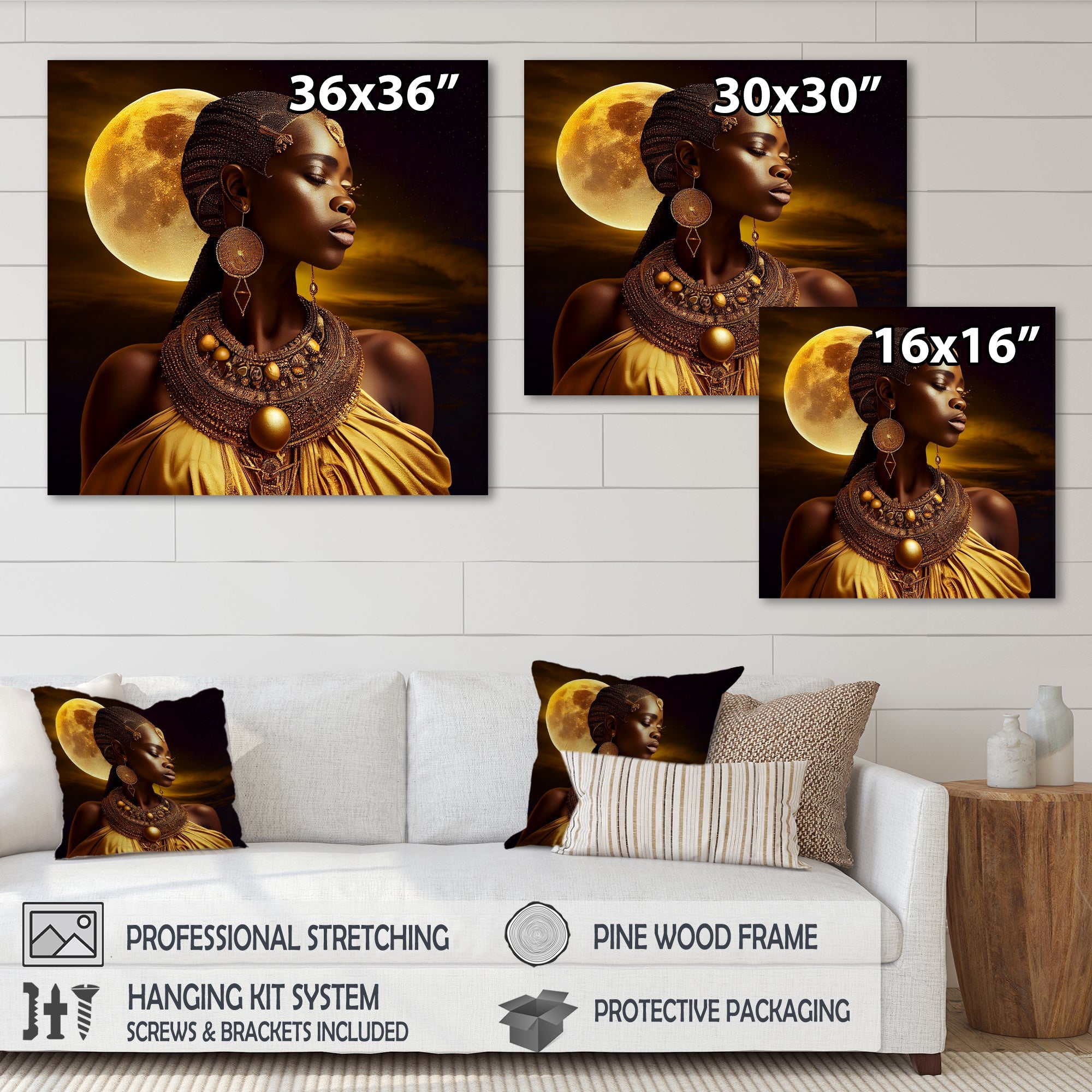 Queen African Woman Under Moon III