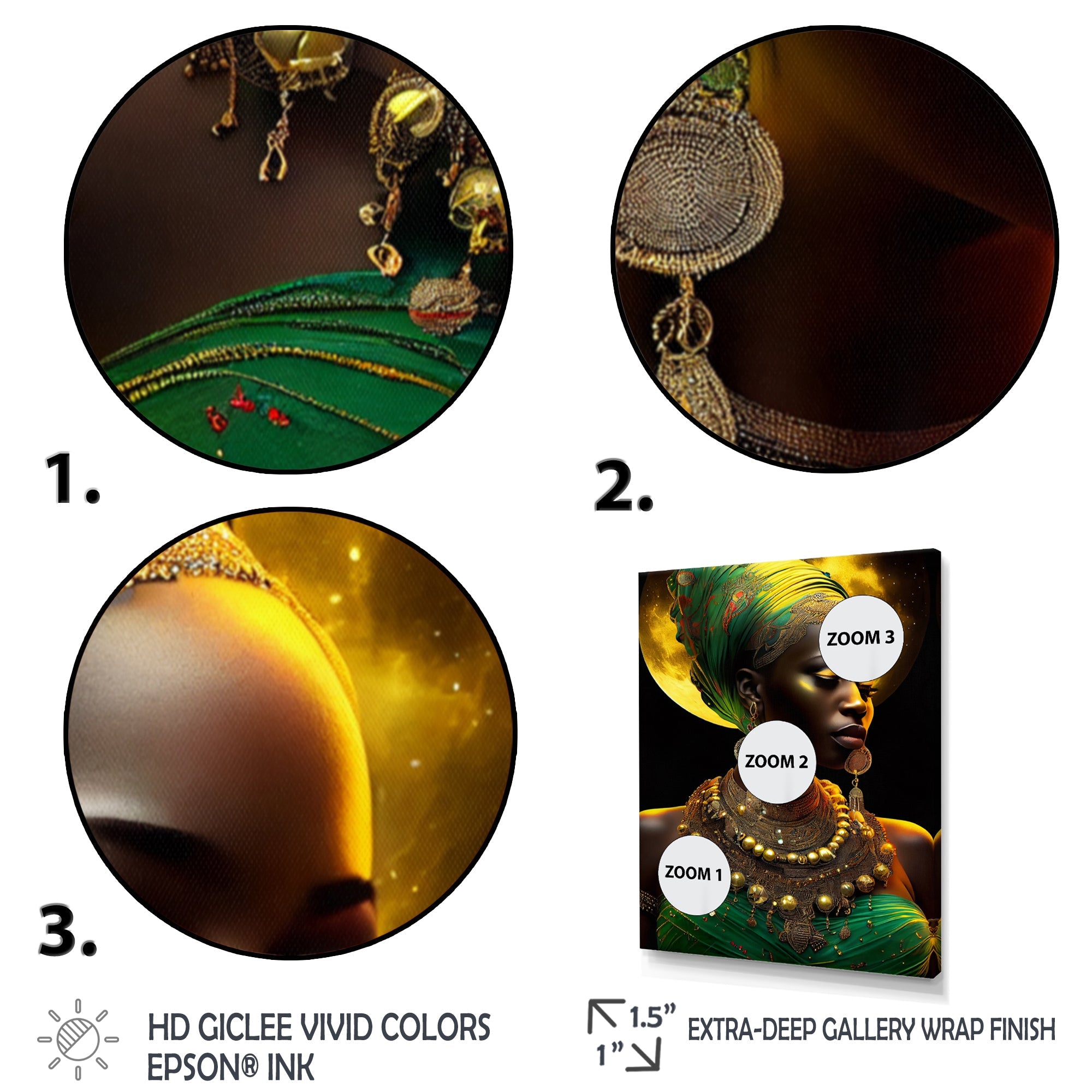 Emerald Queen African Woman Under Moon III