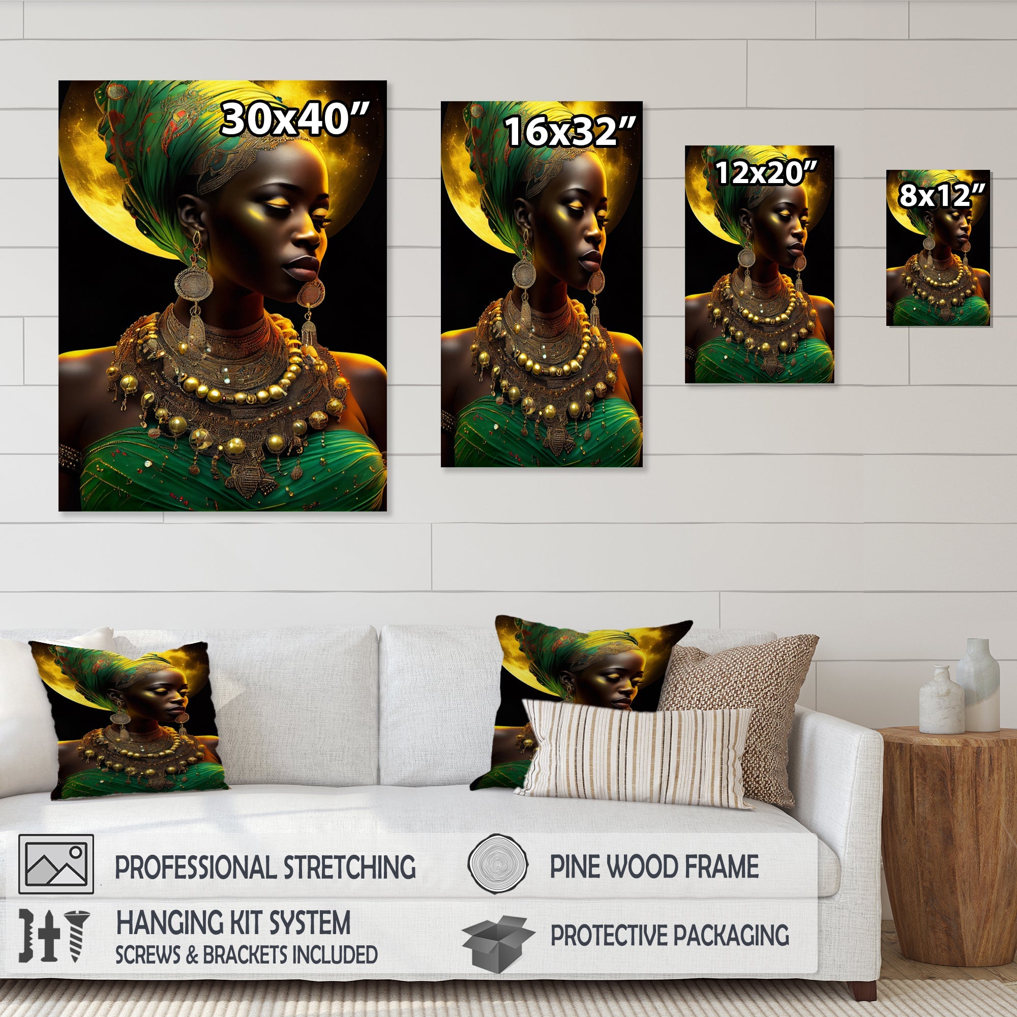 Emerald Queen African Woman Under Moon III