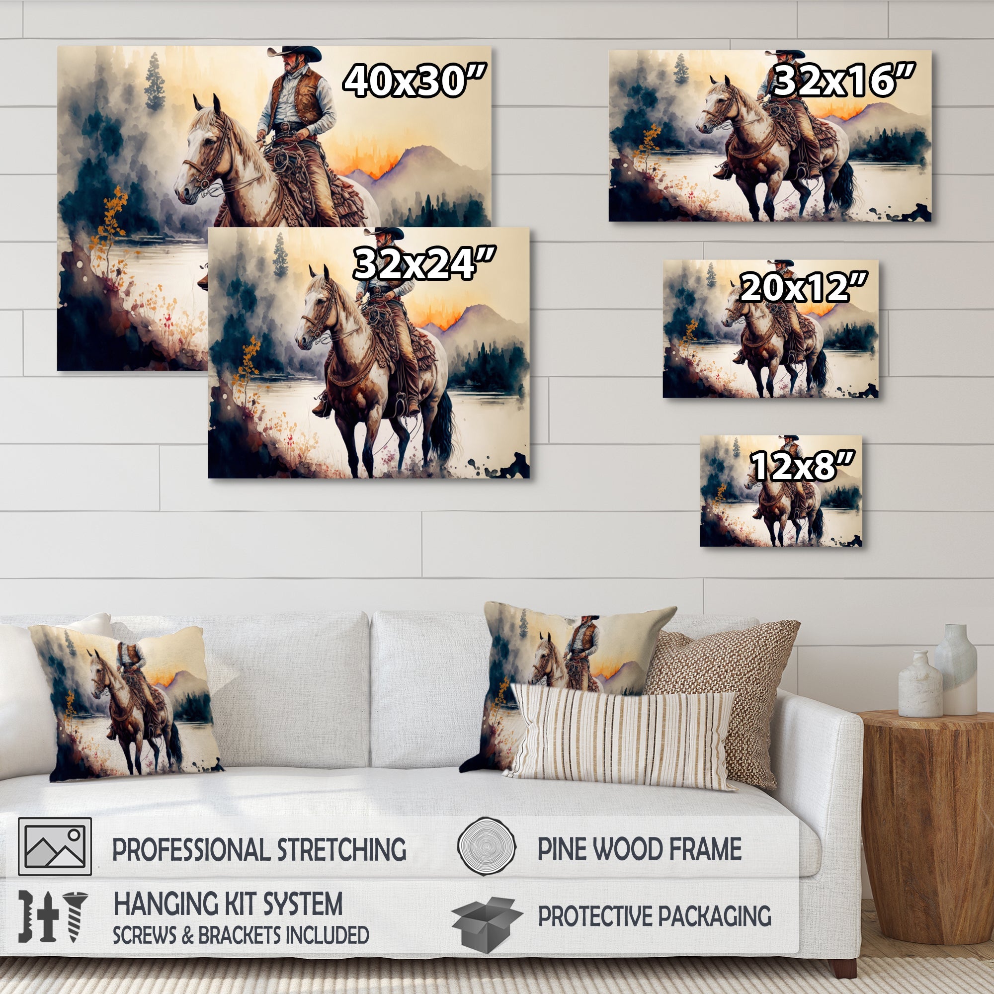 Western Cowboy Riding A Horse II