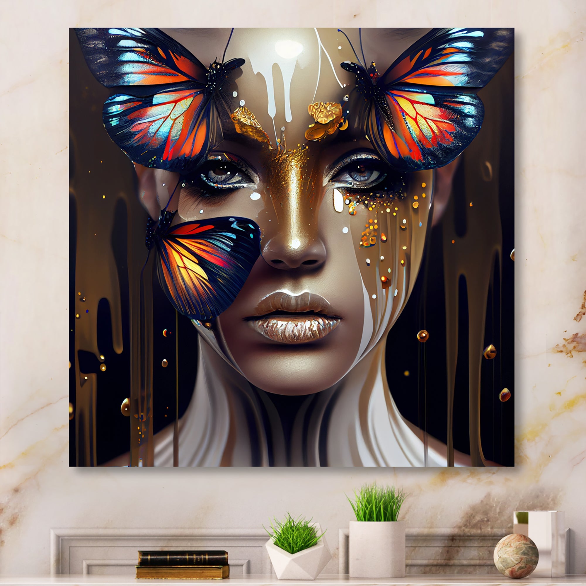 Sensual Woman With Colorful Butterfly VII