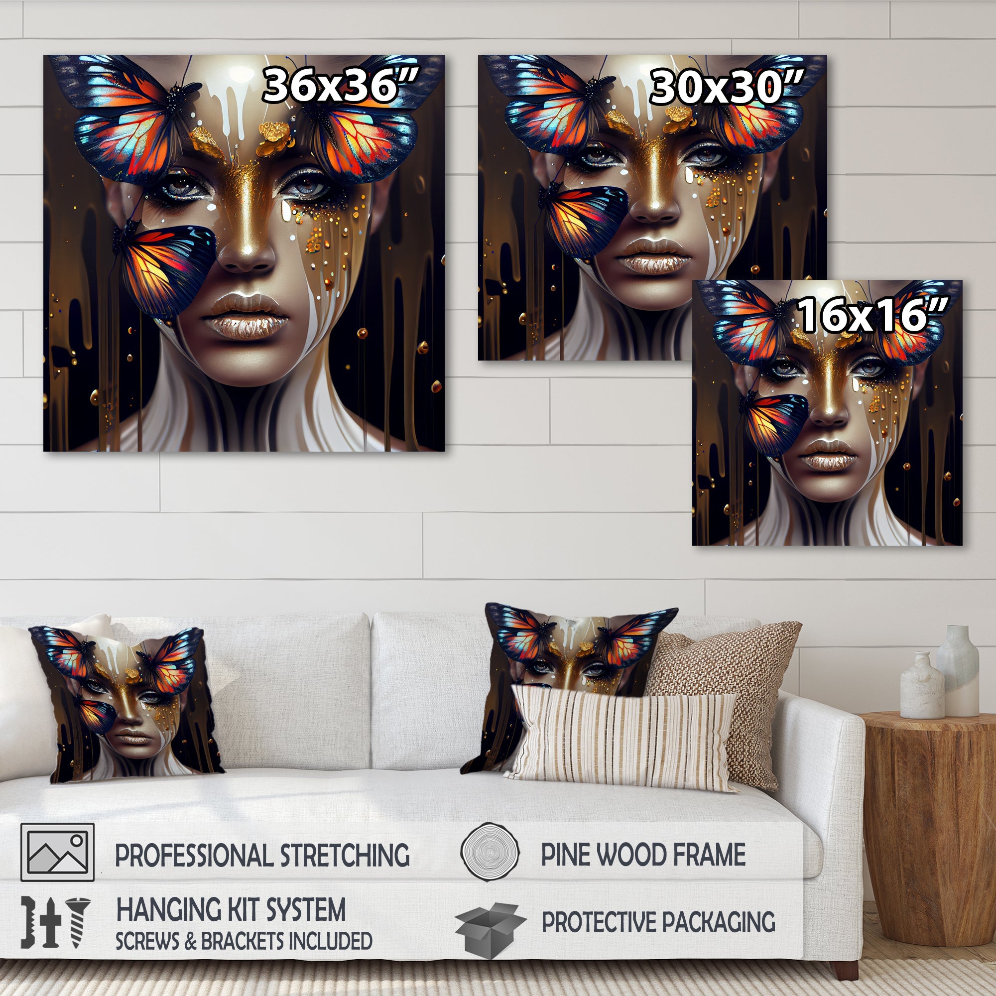 Sensual Woman With Colorful Butterfly VII