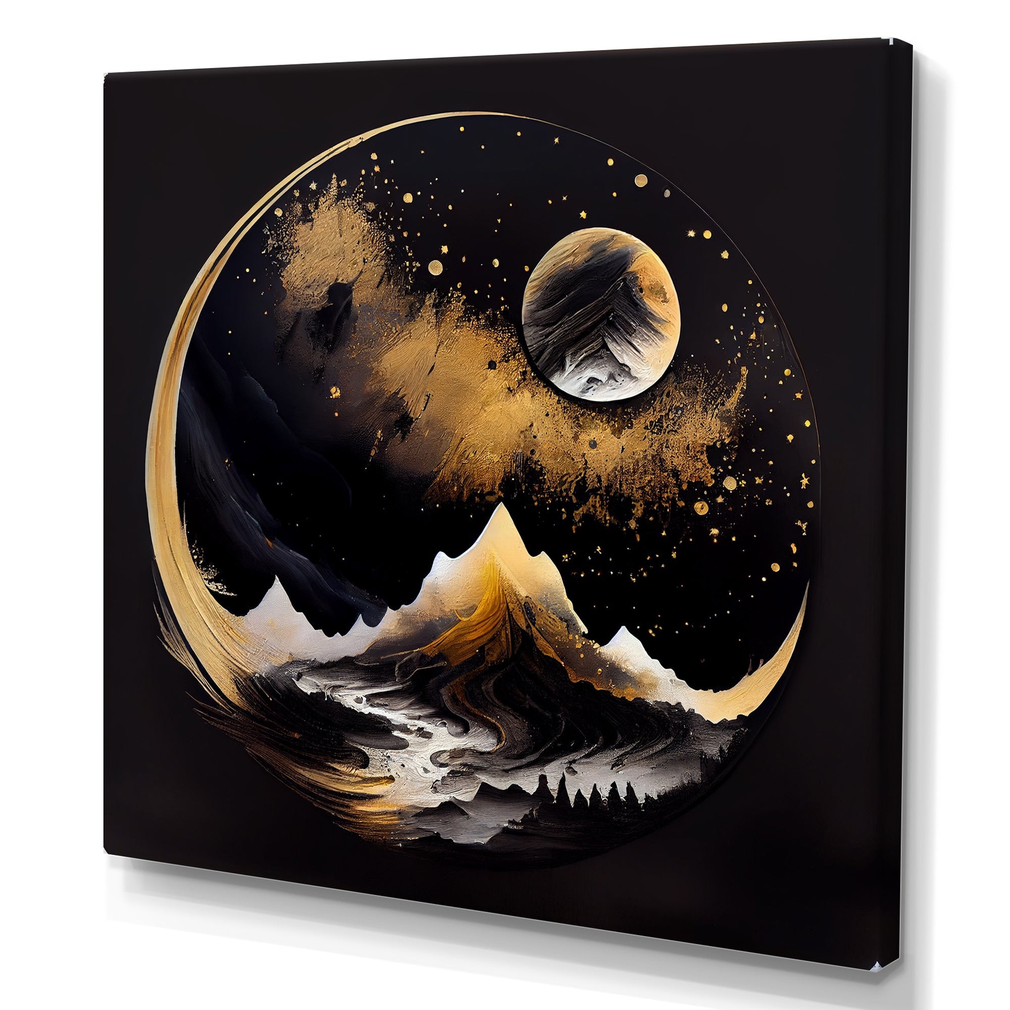 Black And Gold Mountain Landscape III