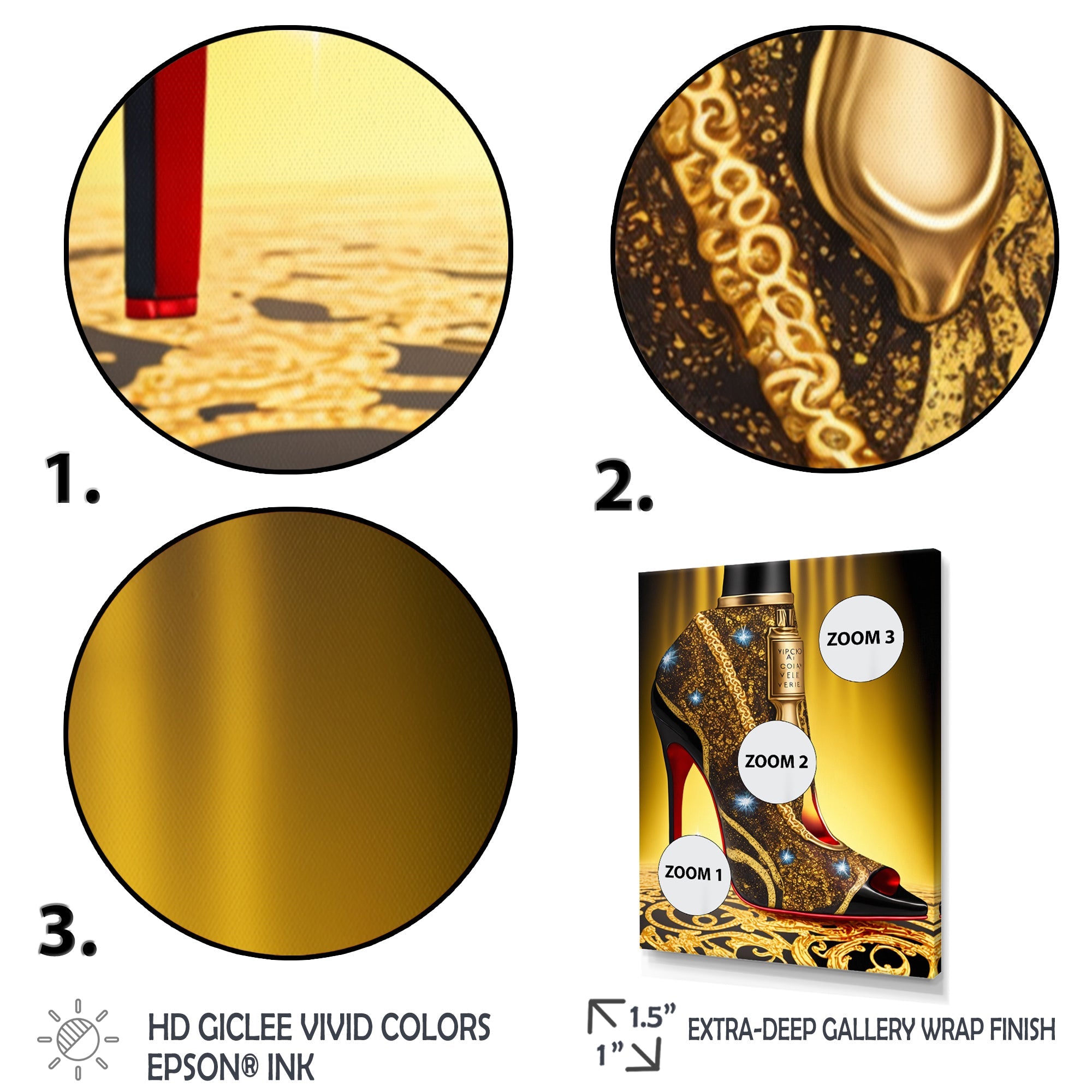 Black And Gold High Heel Shoe III