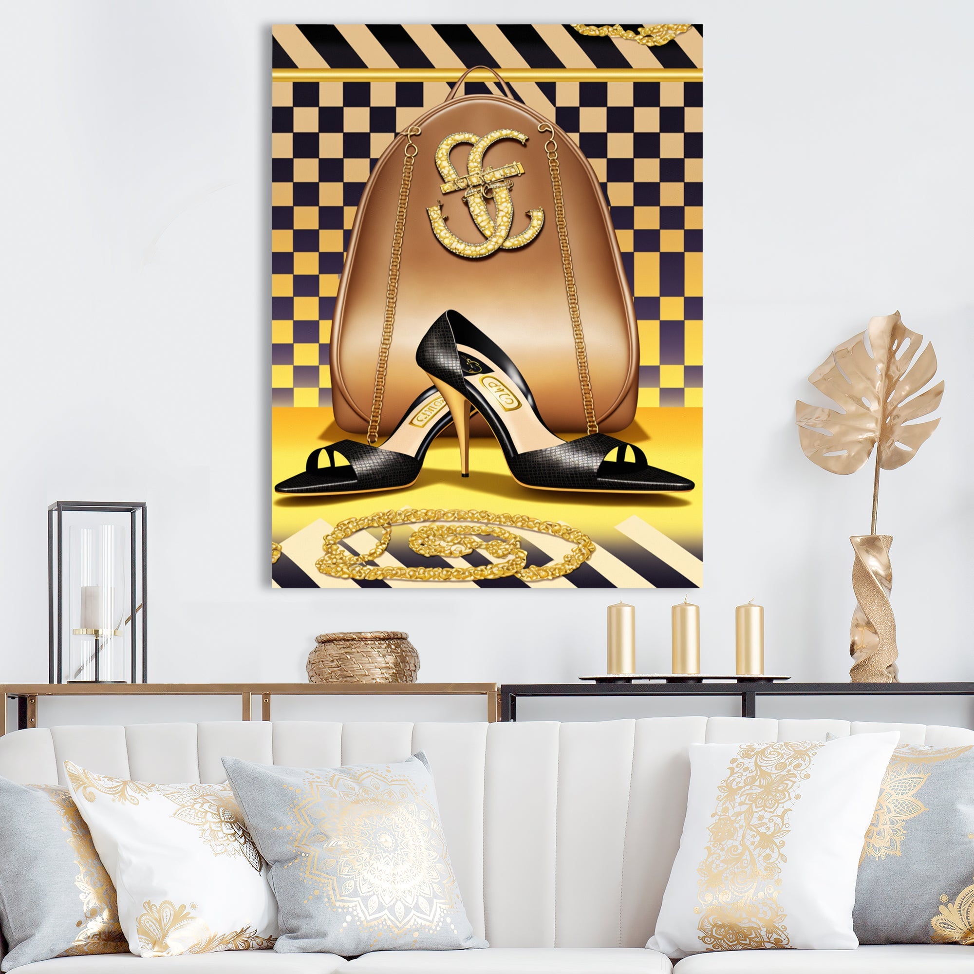 Retro Art Deco High Heel Shoe V