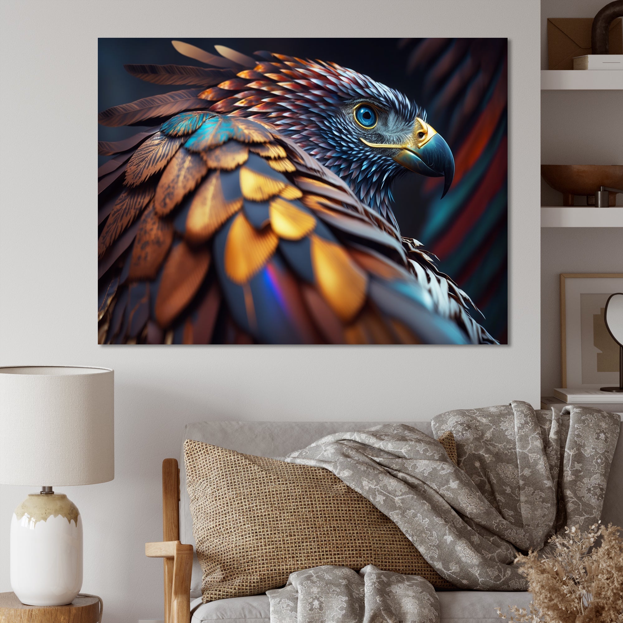 Macro Colorful Feather Eagle VI